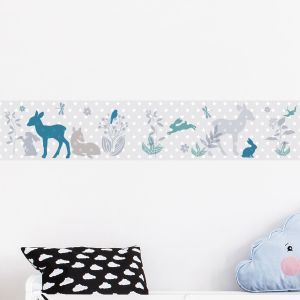 Stickers frise animaux scandinaves sages des for&ecirc;ts