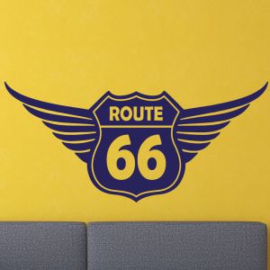 Sticker Route 66 avec des ailes