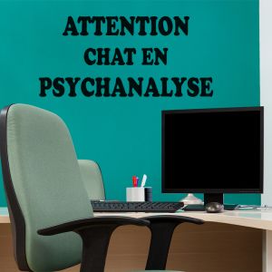 Sticker Attention chat en psychanalyse