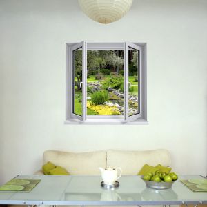 Sticker trompe l'oeil Ruisseau dans le jardin