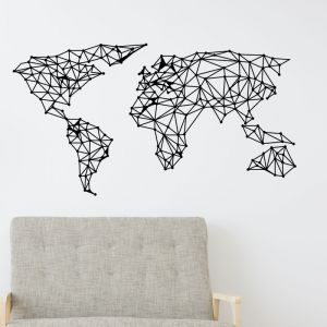 Sticker origami carte du monde