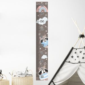 Sticker toise arc-en-ciel et animaux heureux