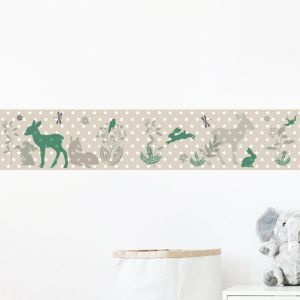 Stickers frise chambre enfant animaux de la for&ecirc;t