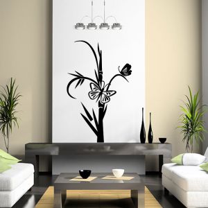 Sticker papillon sur un bambou