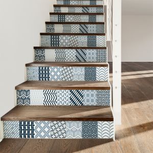 Stickers escalier carreaux de ciment dellingera x 2