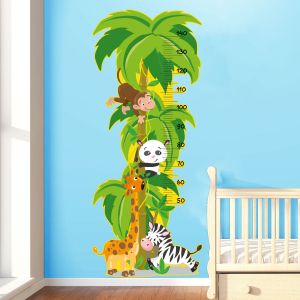 Sticker toise animaux africains et palmiers