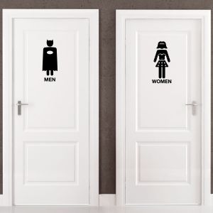 Sticker porte toilettes super h&eacute;ros