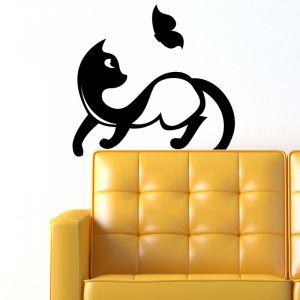 Sticker Chat et papillon