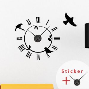 Sticker horloge avec des oiseaux