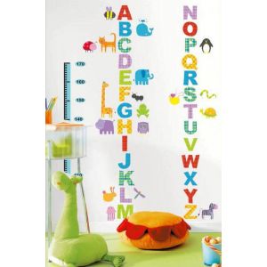 Stickers Toise pour Enfants avec Alphabet et Animaux