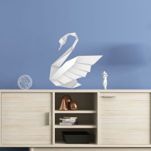 Sticker origami cygne blanc
