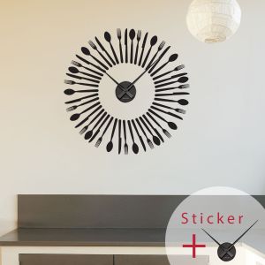 Sticker horloge couverts