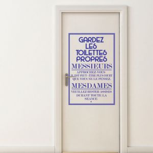 Sticker citation Gardez les toilettes propres