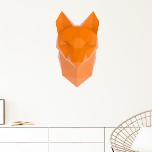 Sticker 3D origami renard orange