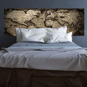 Sticker t&ecirc;te de lit Carte du monde