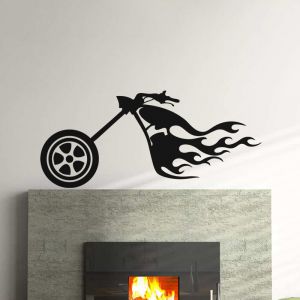 Sticker Harley en flammes