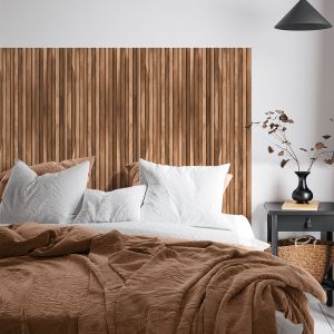 Sticker t&ecirc;te de lit bois &eacute;crin de teck H120 x L140 cm