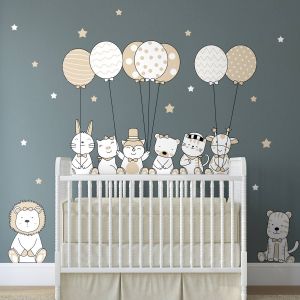 Stickers animaux acrobates et les ballons cerfs-volants