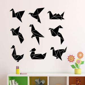 Sticker Origami 9 oiseaux