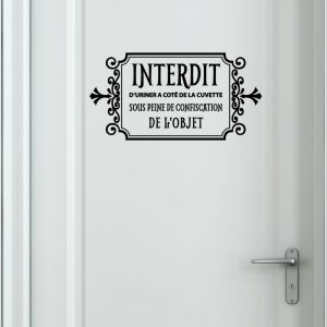 Sticker toilette Interdit d'uriner