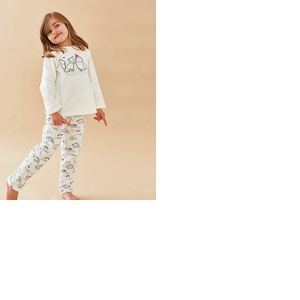 Pyjama 2 pi&egrave;ces No&euml;l en velours, blanc