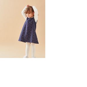 Set robe + t-shirt, bleu marine/&eacute;cru