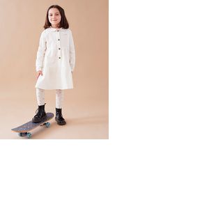 Robe en velours c&ocirc;tel&eacute;, &eacute;cru