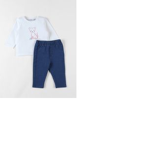 Set 2 pi&egrave;ces legging + t-shirt l&eacute;opard/denim
