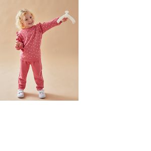 Set sweatshirt + jogging imprimé hirondelles, rose foncé