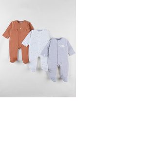 Set de 3 Pyjamas Bébé en Jersey de Coton