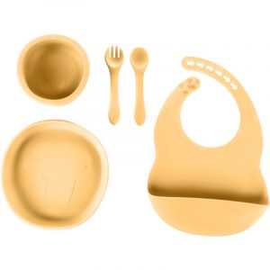 Zopa Silicone Set service de table pour enfant Mustard Yellow