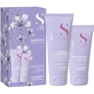 Alfaparf Milano Semi di Lino Smooth Minisize Kit Kit de voyage pour cheveux indisciplin&eacute;s et frisottis