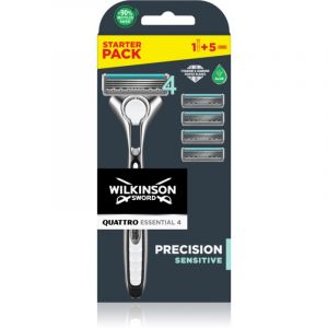 Wilkinson Sword Quattro Titanium Sensitive rasoir + lames de rechange 4 pièces 1 pcs