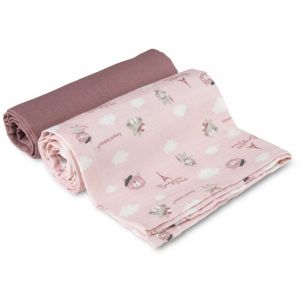 Canpol babies Muslin Squares couches en tissu Pink 70x70 cm 2 pcs