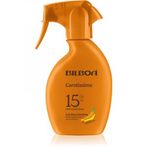 Bilboa Carotissima Trigger spray solaire au bêta-carotène SPF 15 250 ml