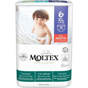 Moltex Pure & Nature XL Size 6 couches-culottes à usage unique 14+ kg 18 pcs