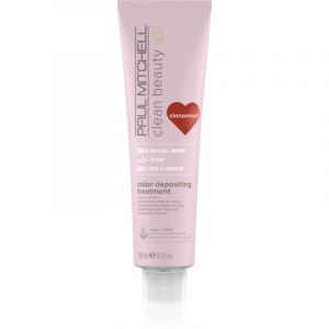 Paul Mitchell Clean Beauty Color Depositing Treatment masque nourrissant pour cheveux color&eacute;s teinte Cinnamon 150 ml