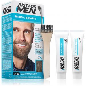 Just for Men Men Moustache & Beard coloration pour barbe pour recouvrir les cheveux blancs teinte M-25 Light Grey 1 pcs