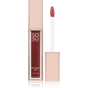 SOSU Cosmetics Satin Lip Glaze brillant &agrave; l&egrave;vres hydratant teinte Birthday Suit 6 ml