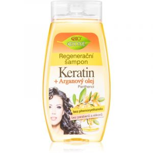 Bione Cosmetics Keratin + Argan shampoing r&eacute;g&eacute;n&eacute;rant pour des cheveux brillants et doux 260 ml