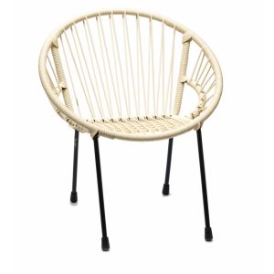 Chaise Tica scoubidou Blanc cr&egrave;me
