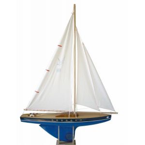 Voilier 64 cm - 3 voiles - Coque Bleue