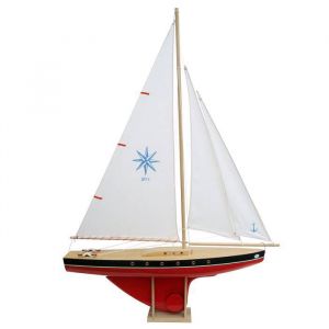 Voilier 64 cm - 3 voiles - Coque Rouge