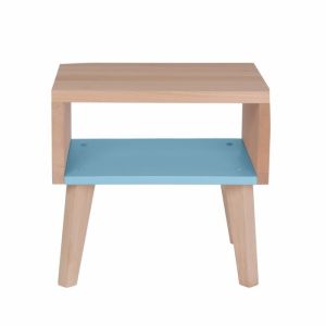 PAULETTE ET SACHA Chevet Underscore - Bleu Verditer | bois | d&eacute;coration | mobilier chambre d'enfant