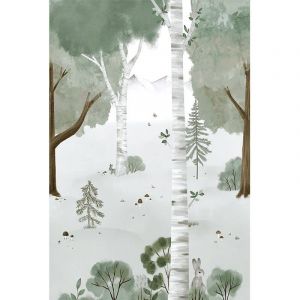 LILIPINSO Papier peint d&eacute;cor mural XL - Birch Forest 200 x 300 cm | d&eacute;coration chambre enfant | activit&eacute; cr&eacute;ative