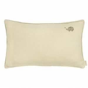 NOBODINOZ Coussin 50 x 30 cm brodé lin français - Hérisson | lin | décoration | moment convivial