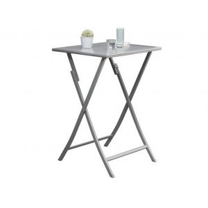 Table bar haute pliante MARIUS en aluminium Gris métal