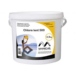 Galets de chlore lent Marchedelapiscine 500g seau de 4,5 kg