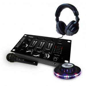 Accessoires audio Table de mixage - Ibiza sound - casque DJ - micro noir - jeu de lumi&egrave;re effet UFO Ovni - Reconditionn&eacute;