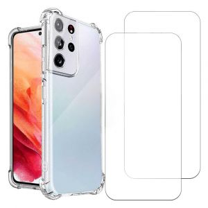 Coque Galaxy S21 Ultra 5G et 2 écrans de protection - TPU - Transparent - Reconditionné